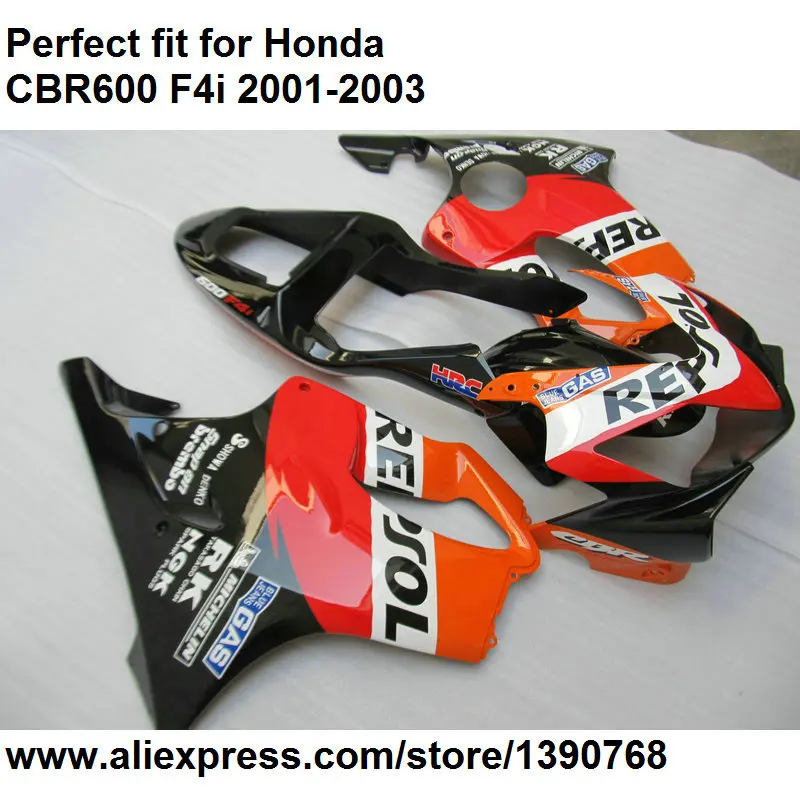 Запасные части для кузова Honda CBR 600 F4i 2001 2002 2003 красный черный комплект обтекателей