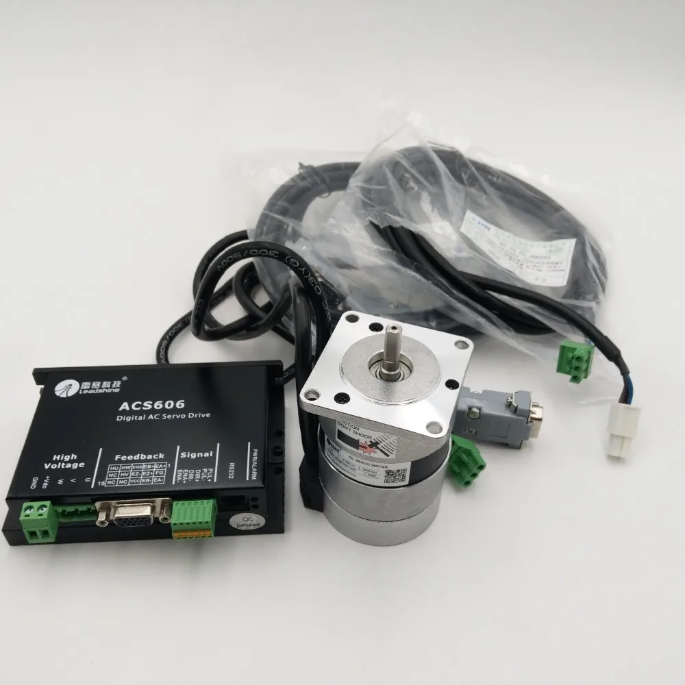 Leadshine 50 W 24 V DC бесщеточный двигатель+ диск комплект BLM57050-1000+ ACS606 сервопривода с бесщеточным двигателем драйвера 3A 0.16NM 3000 об/мин импульсный Управление