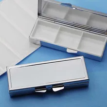 Прямоугольный контейнер для таблеток с эпоксидной смолой Стикеры-пустой отсек контейнер, коробка для таблеток-круглый таблетки коробка PYC03S