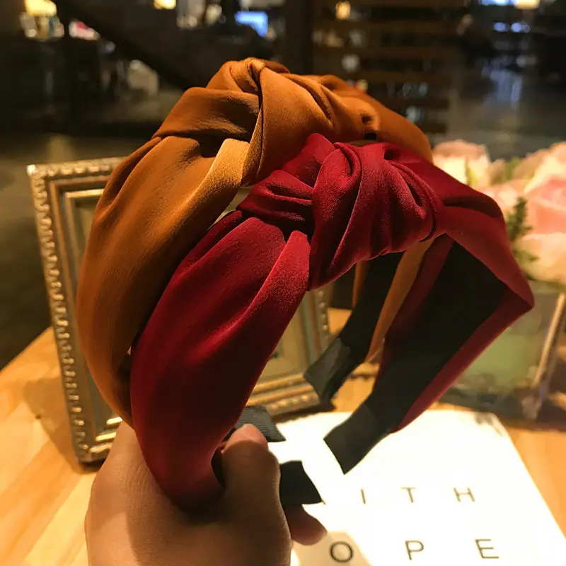 

Fashion Knotted Hair Band for Women Headbands Soiled Color Striped Hairbands Headwear Female Girls Hair Accessories
