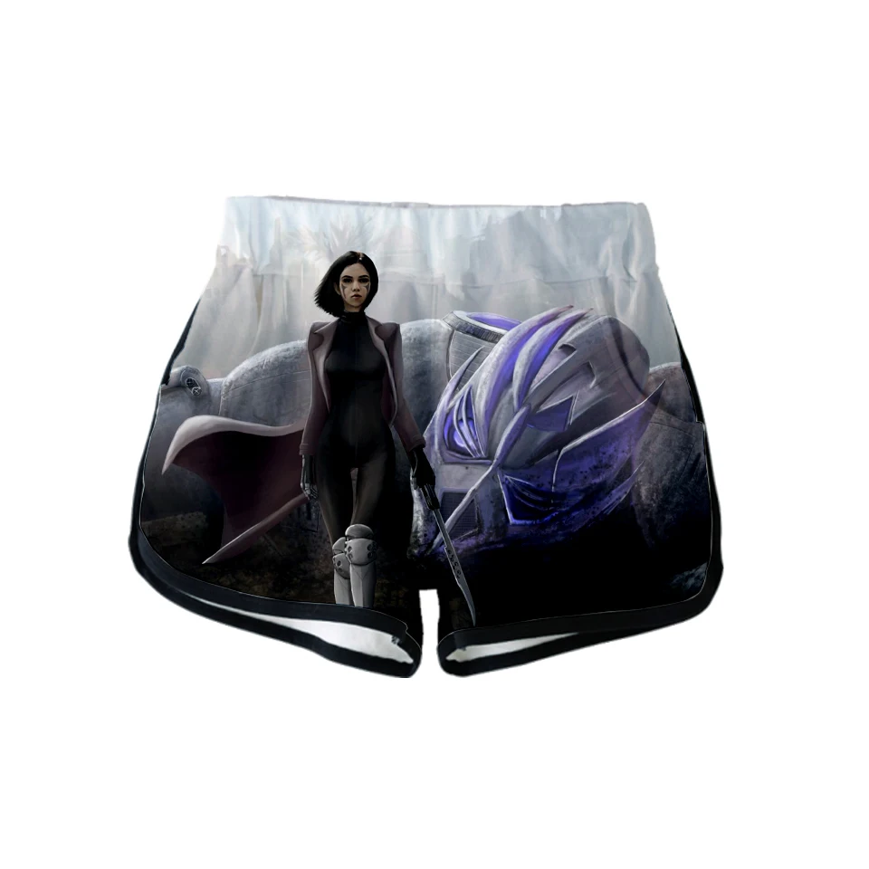 Горячая Распродажа, прямая покупка, 2019, новинка, 3D, Alita, боевой ангел, Летняя женская одежда, повседневная Harajuku, милые сексуальные шорты для