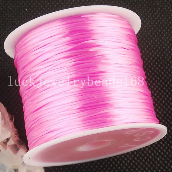 Free Shipping Women 1MM Pink Crystal Stretch Elastic Beading Cord 100M