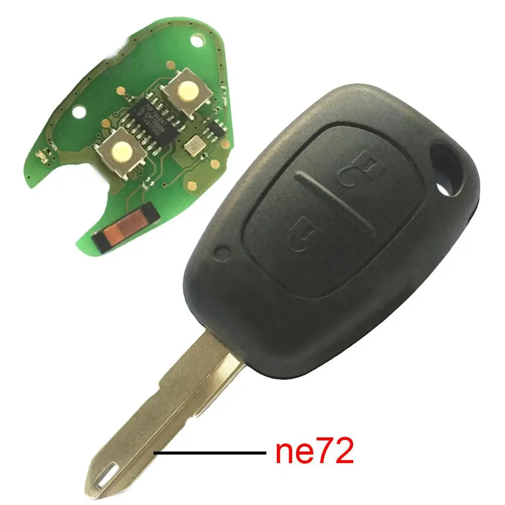 PCF7946 чип 434 мГц NE72 Блейд 2 кнопки DIY автомобиля удаленный ключевой для RENAULT VIVARO автомобильный аксессуар