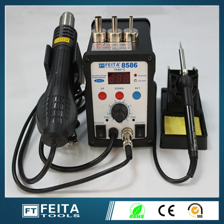 Паяльная станция FEITA FT8586 наладочная для распайки с тепловым феном наконечники ESD