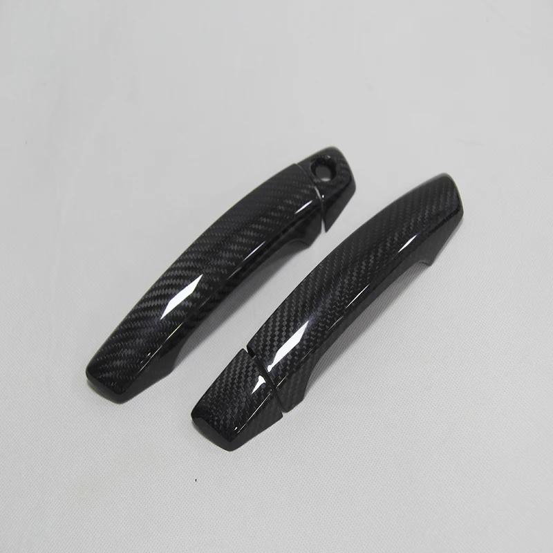 

4 pcs carbon fiber Exterior door Handles doorknob decoration decorative accessories 3D stickers for Audi A5,Q3,Q5,A1, S3,S4 S5