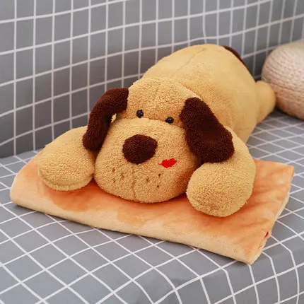 brown little dog Мультяшная подушка, одеяло двойного назначения, подушка для сна, для автомобиля, офиса, коралловые колготки, подушка, кондиционер, одеяло - Цвет: brown little dog