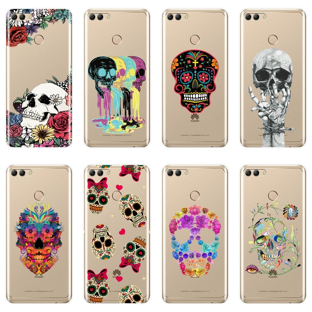 

Back Cover For Huawei Y3 Y5 Y6 Y7 2017 II Pro Silicone Soft Skull Skeleton Phone Case For Huawei Y5 Y6 Y7 Prime 2018 Y9 2019