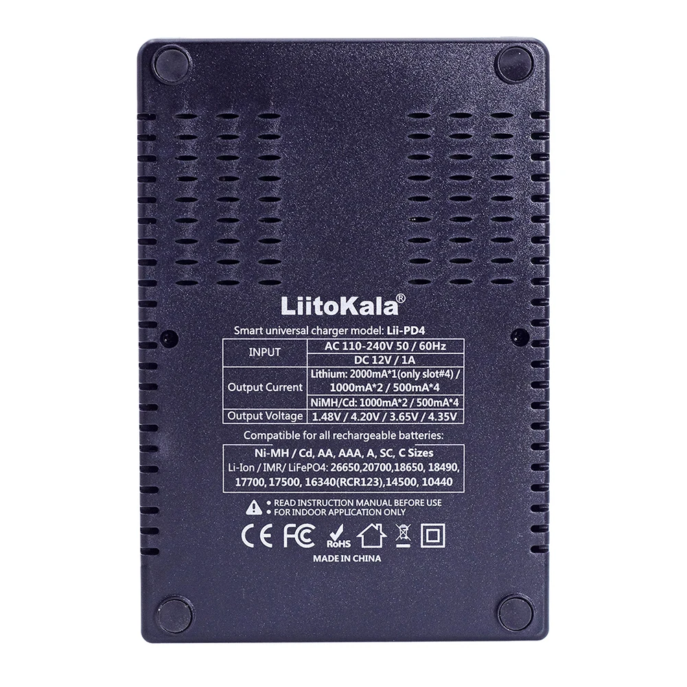 Для Liitokala Lii PD4 18650 21700 4 слота литиевая батарея NiMH зарядное устройство AC110-240V