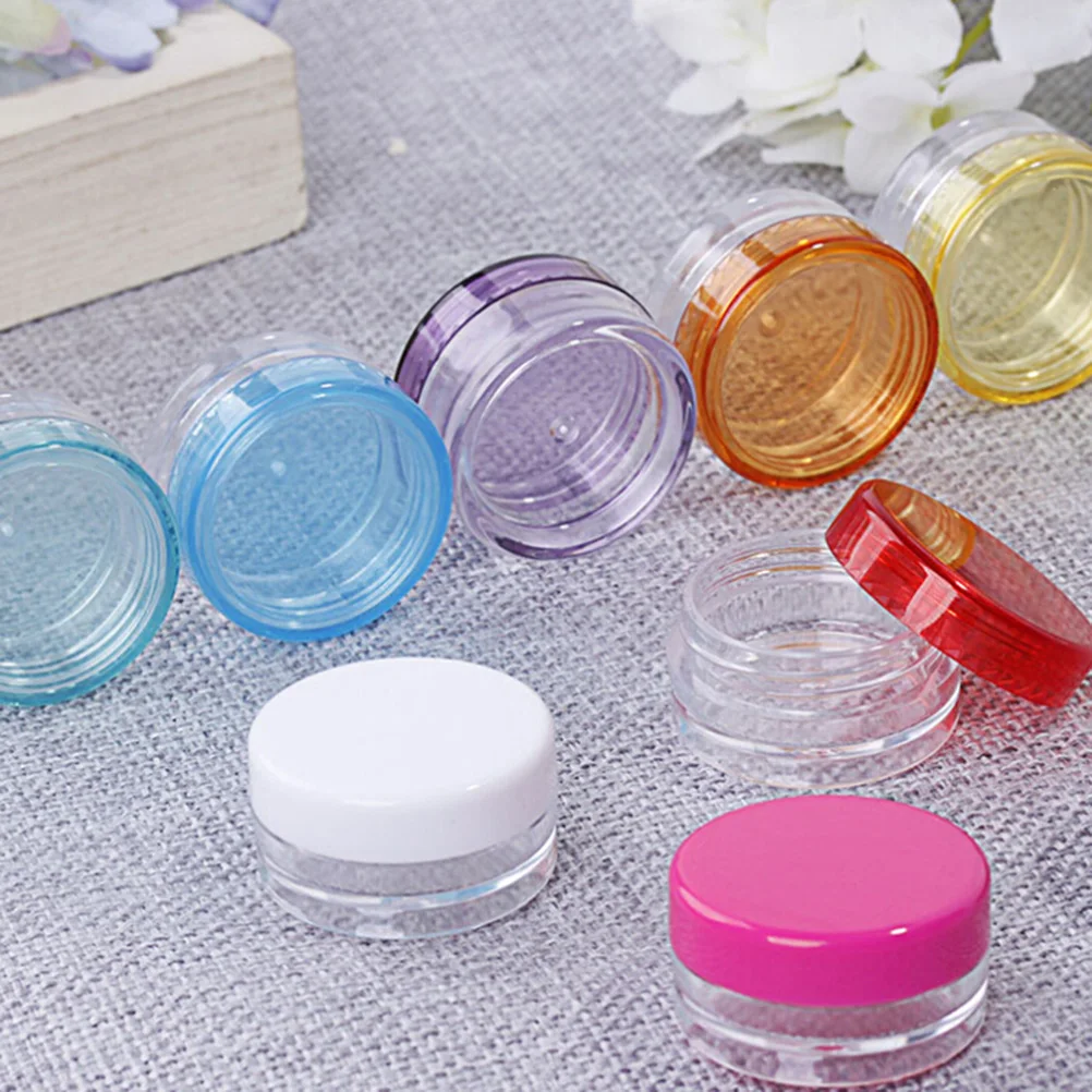 

10 Pcs/Set Colorful Cosmetic Bead Storage Container Round Plastic Cosmetic Empty Jar Pot Box Nail Art 5g Makeup Tools