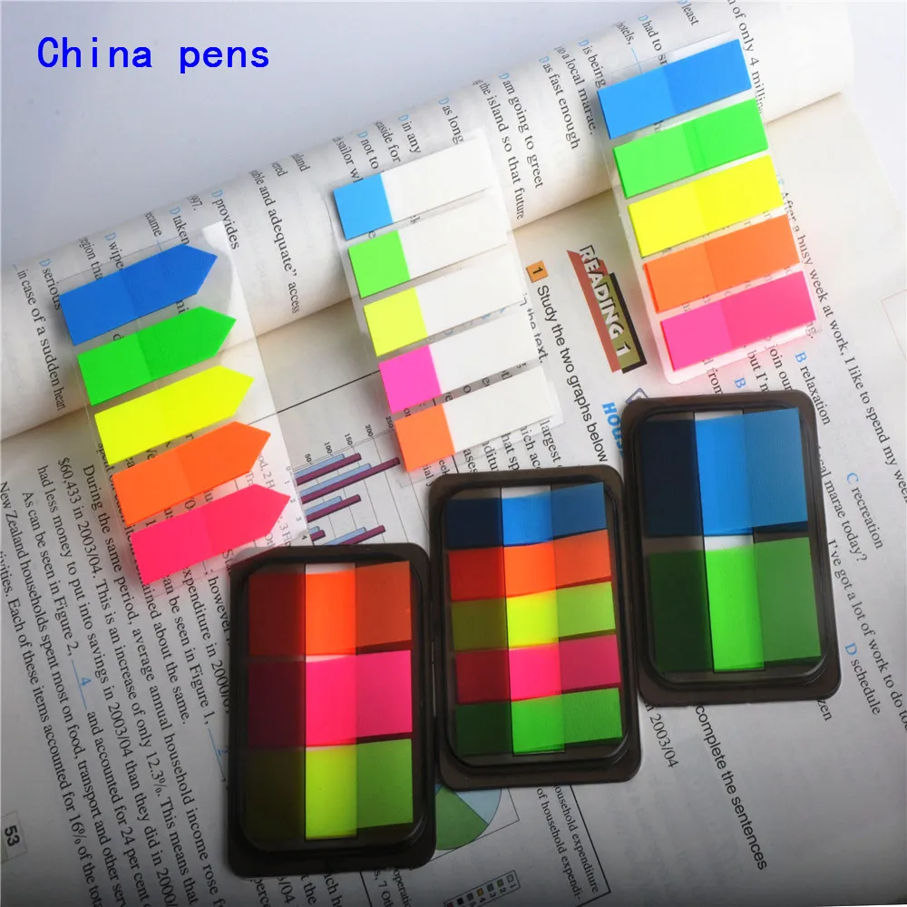 100X Fluorescence Sticky Notes Memo Flags Bookmark Marker Sticker T1B5 New G8A8 