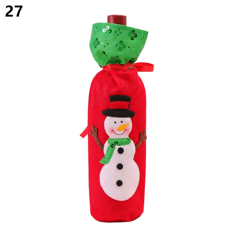 27-Snowman Noel новейшая Рождественская Крышка для бутылки вина Санта Клаус рождественские украшения для дома натальный Ужин Декор подарок на год - Цвет: 27-Snowman