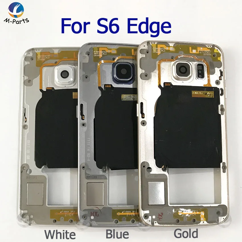 Оригинальная средняя рамка Шасси пластина рамка для samsung Galaxy S6 G920F S6 edge G925F S6 edge plus G928F задний корпус+ NFC+ часть