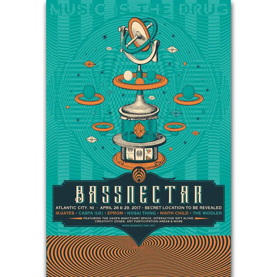 0853B Новый Bassnectar на заказ Горячая DJ музыка-стикер на стену Шелковый плакат светлые холщовые украшения
