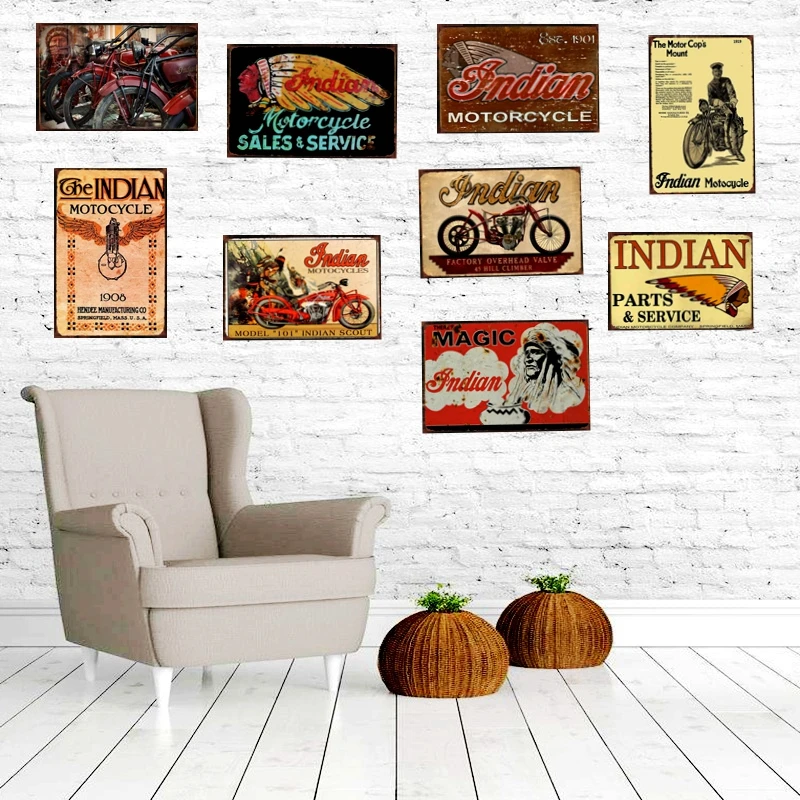 

Retro Motorcycle Garage Vintage Tin Sign Metal Plate Wall Bar Cafe Home Art Craft Decor 30X20CM XR2317