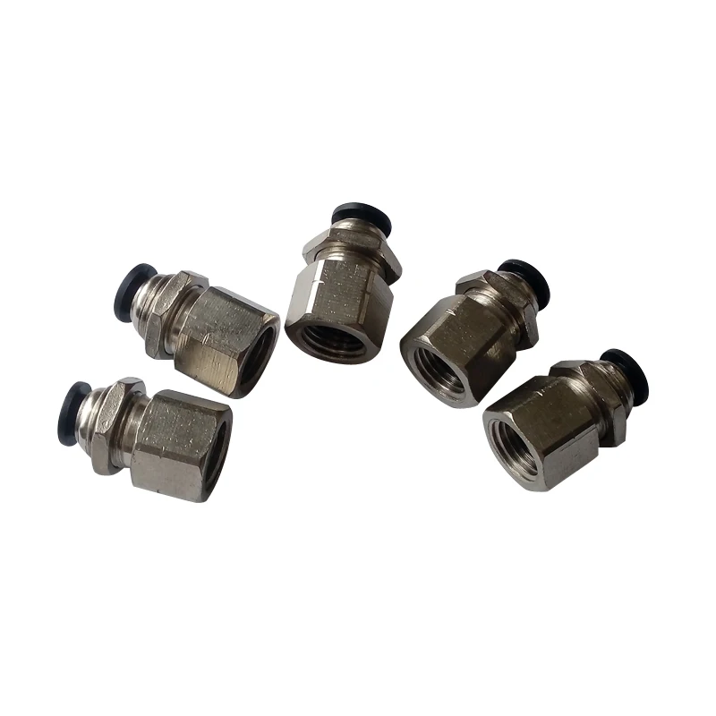 5 шт. 1/4 "od * 1/4" npt воздуха Пневматический Место нажмите Connect перегородки разъем