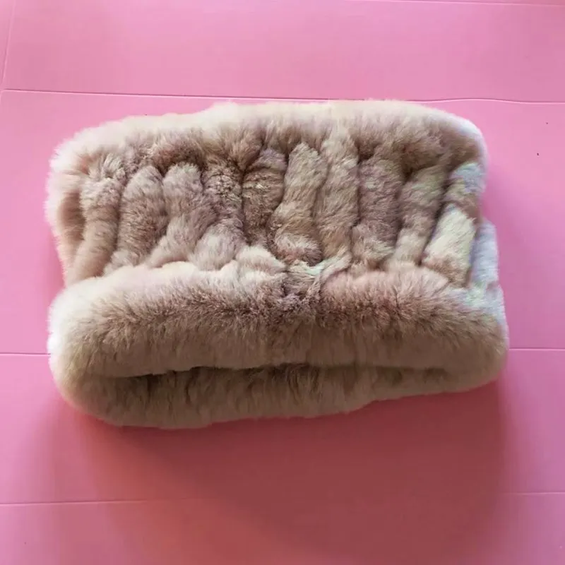 Lilac Женский шарф из меха кролика Рекс, хиджаб, женский зимний кожаный и меховой воротник, шарфы, пуловер, уплотненный, сохраняет тепло, эластичные шарфы - Цвет: Lilac