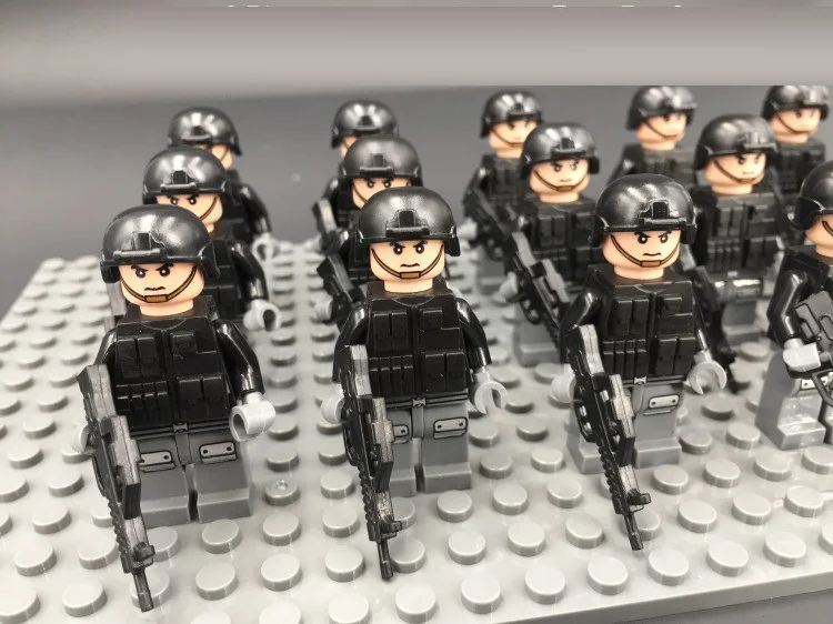 

City Special Forces weapons figures original toy swat military accessories Compatible all DIY Building Blocks brinquedos