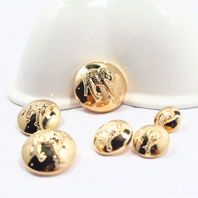 10 шт. золотая металлическая кнопка с леопардовым принтом диаметр 13 мм-25 мм золотыми пуговицами, аксессуары, рубашка, брендовые пуговицы для пальто, T1