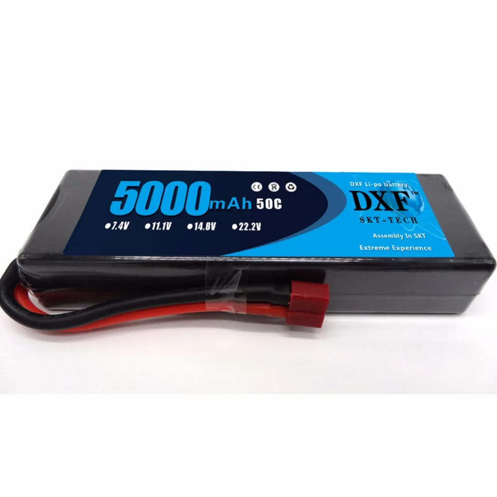 DXF Lipo батарея 2 S 7,4 V 5000 mAh 50C Литий-Полимерный RC автомобильные пакеты для RC лодки БПЛА Дрон FPV Для 1/10 1/8 р/у автомобиль для дрифта