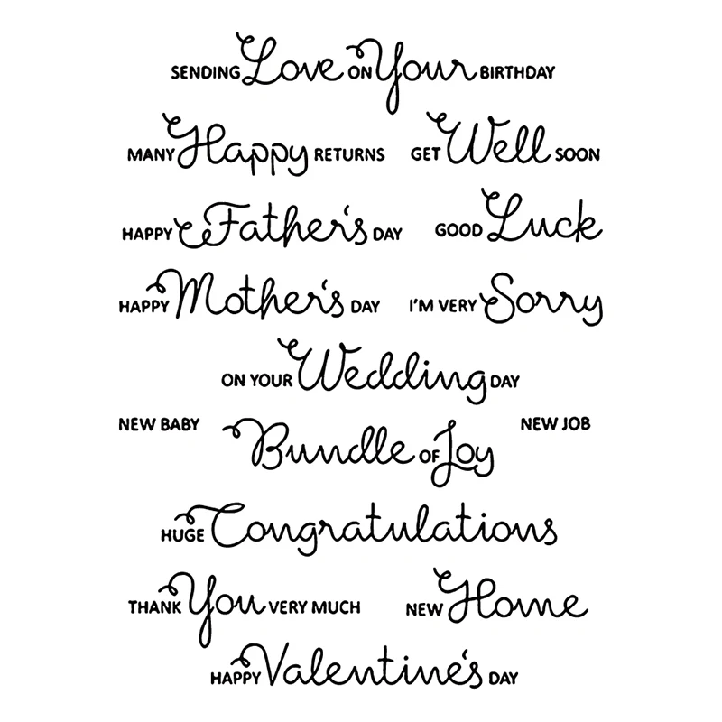 

happy Festival Time Clear Stamps for Scrapbooking Silicone Rubber Seal DIY Photo Album Decorative Cards Making Chapter