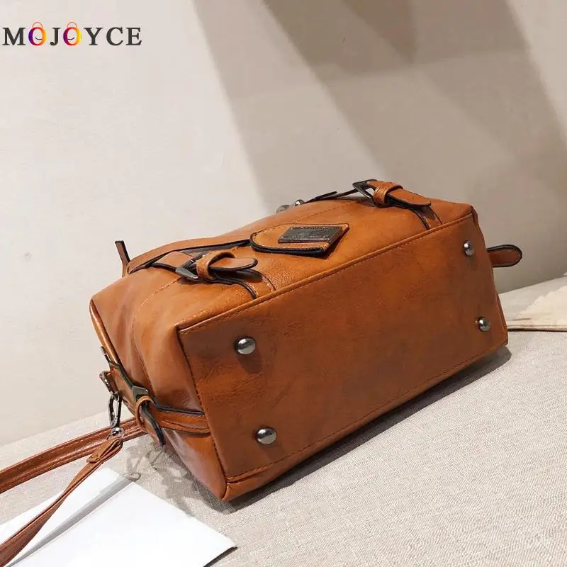 Винтаж Бостон сплошной цвет из искусственной кожи сумки женские плеча Crossbody сумка люксовый бренд женский топ-ручка сумки