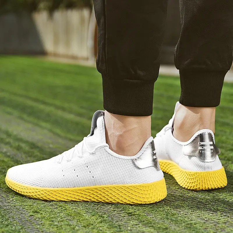 Летняя дышащая Спортивная обувь Chaussure Homme мужские кроссовки для бега белая