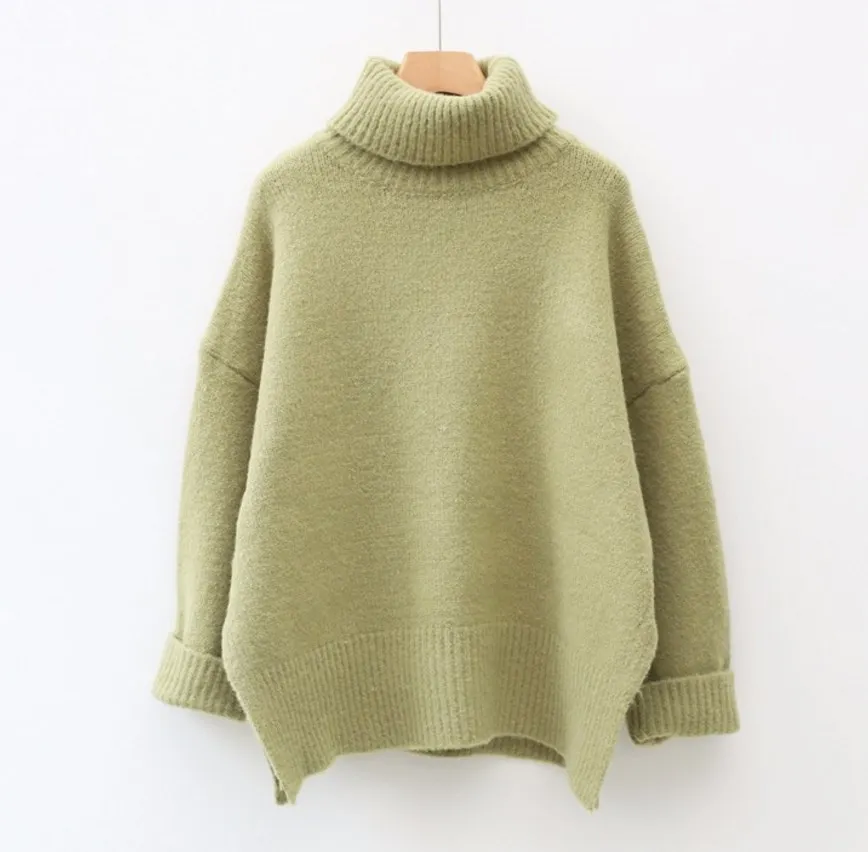 OMCHION Pull Femme осень зима женские свитера и пуловеры Корейская водолазка толстый вязаный свитер Свободный теплый джемпер LMY181
