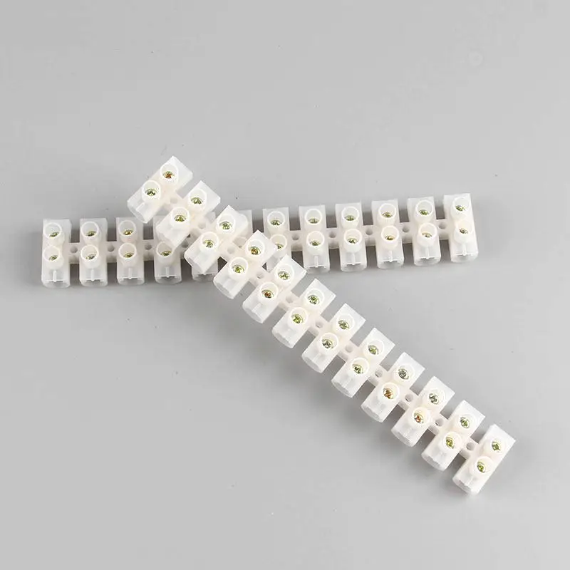 

5Pcs nylon Electrical Wire Connection 12 Position Barrier Terminal Strip Block 60A x3-6012