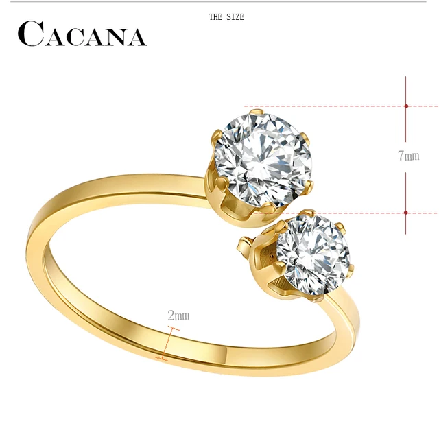 cacana кольца из нержавеющей стали для женщин обручальное кольцо фотография