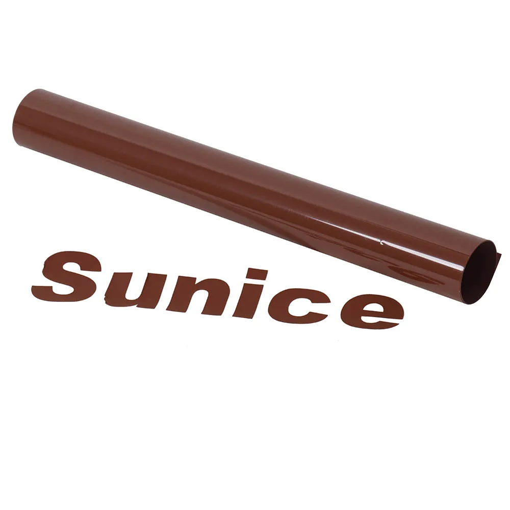 Brown SUNICE разные цвета DIY узор пленка теплопередача виниловая пленка украшение тепло нажатие наклейки железо на ткани, шляпа, сумка - Цвет: Brown