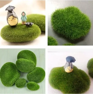 

Retail artificial grass fairy garden miniatures gnome moss terrariums desktop bottle garden resin crafts decoration for home