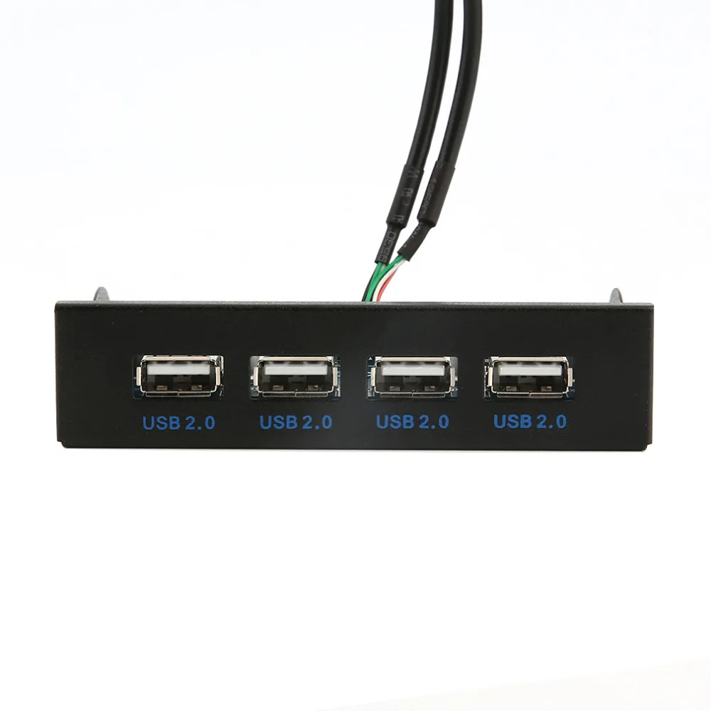 High Quality 3.5 Inch Floppy Bay Front Panel 4 Ports USB HUB 2.0 Expansion Adapter Connector Mobile Rack Black