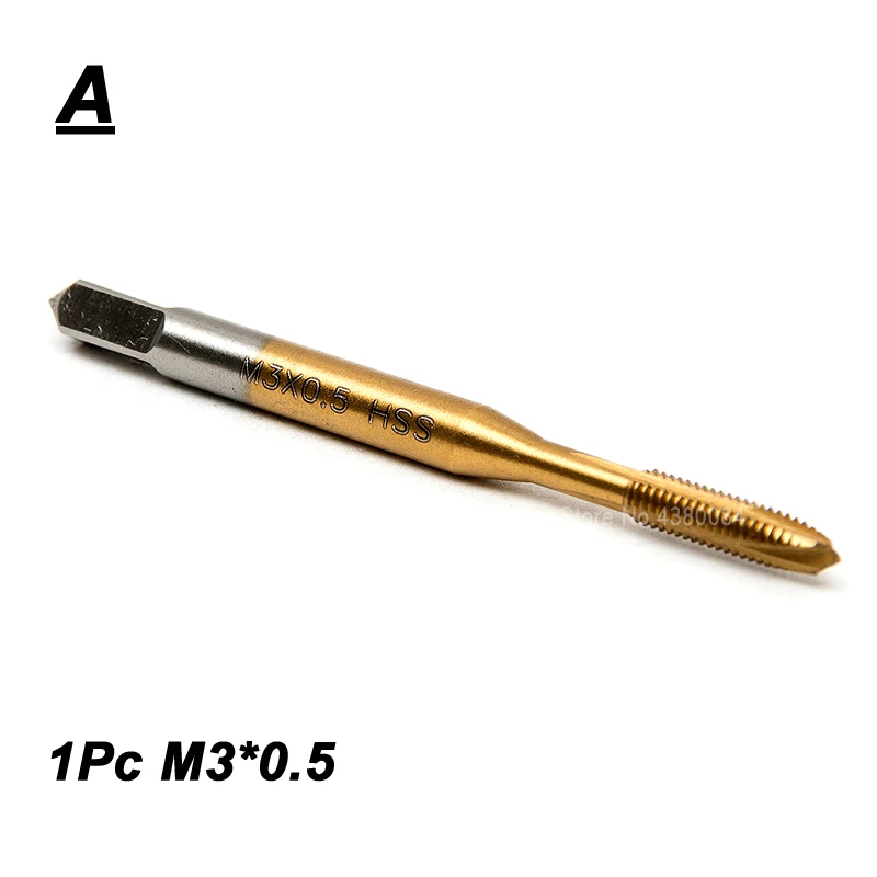 1Pc M3 0.5 1 шт. M3-M8 спиральная точка прямой рифленый кран сверло титановая кольцевая пила и адаптер HSS 6542/M2 для станка винт Резьба Метрическая дрель - Цвет: 1Pc M3 0.5