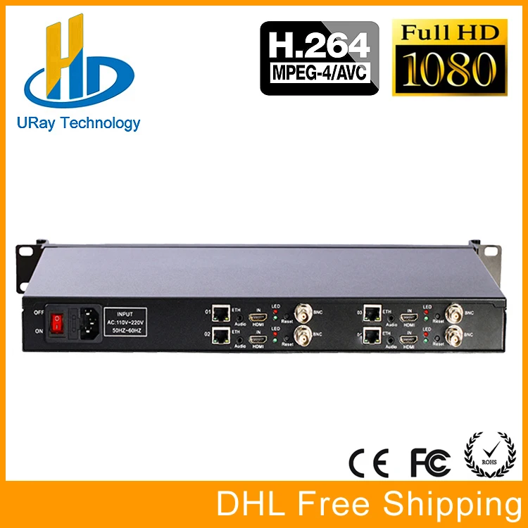 DHL Free Shipping 1U Chassis 4 Channels HDMI + CVBS /Composite + Audio HD Video Encoder H.264 For IPTV, Live Streaming, CCTV DHL Free Shipping 1U Chassis 4 Channels HDMI + CVBS /Composite + Audio HD Video Encoder H.264 For IPTV, Live Streaming, CCTV