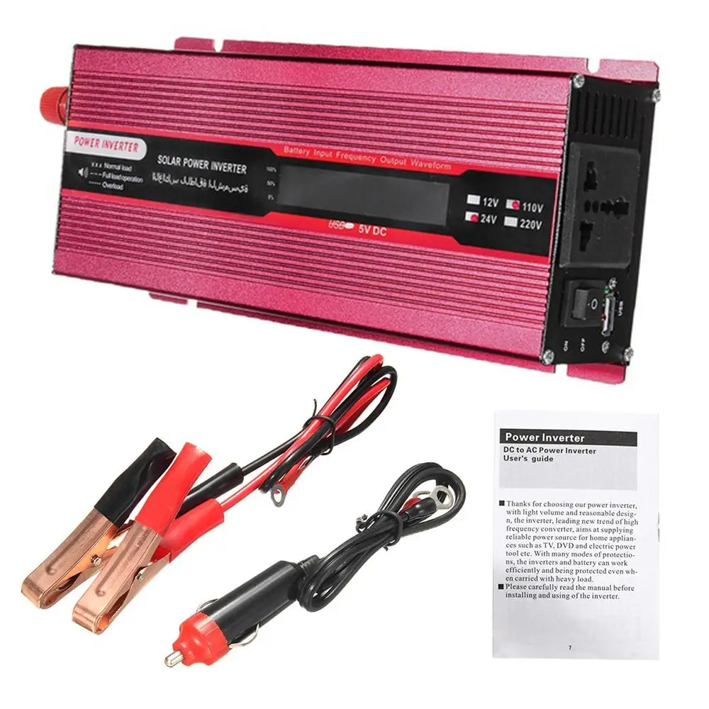 Vehemo DC12V к AC220V изменение синусоида солнечный Мощность инвертор Авто Инвертор открытый автомобильный инвертор алюминиевый сплав Питание
