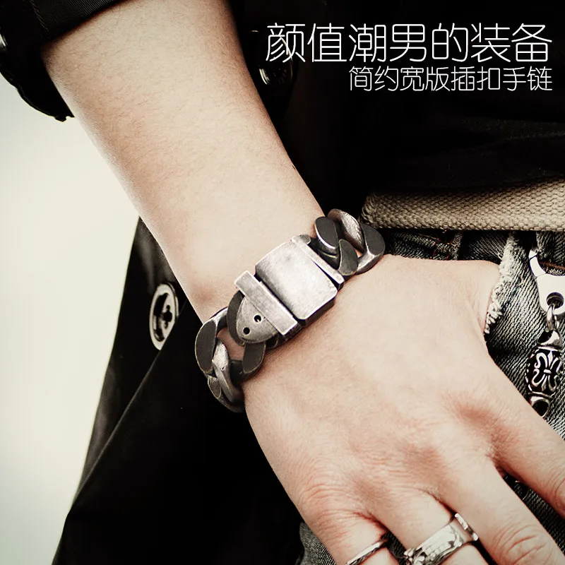 Buy High quality brief vintage punk bracelet for men stainless steel one direction Belt buckle fashion Jewelry mygrillz