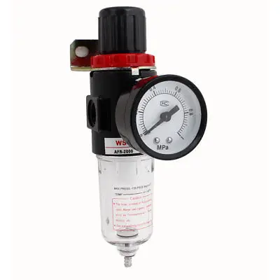 

AFR2000 Compressor Regulator Pneumatic Air Filter 1/4 Inch PT w Pressure Gauge