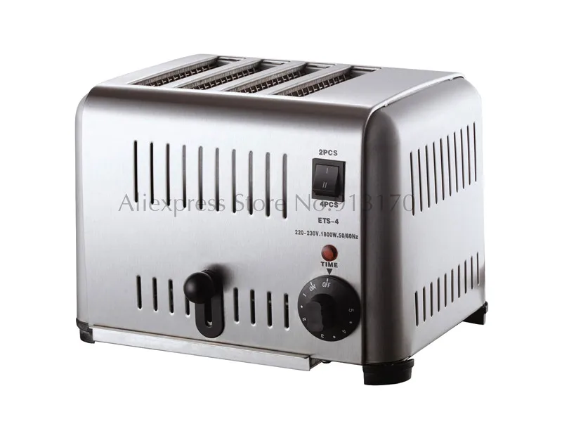 Commercial 4 Slice Stainless Steel Kitchen Toaster 220Vin Toasters