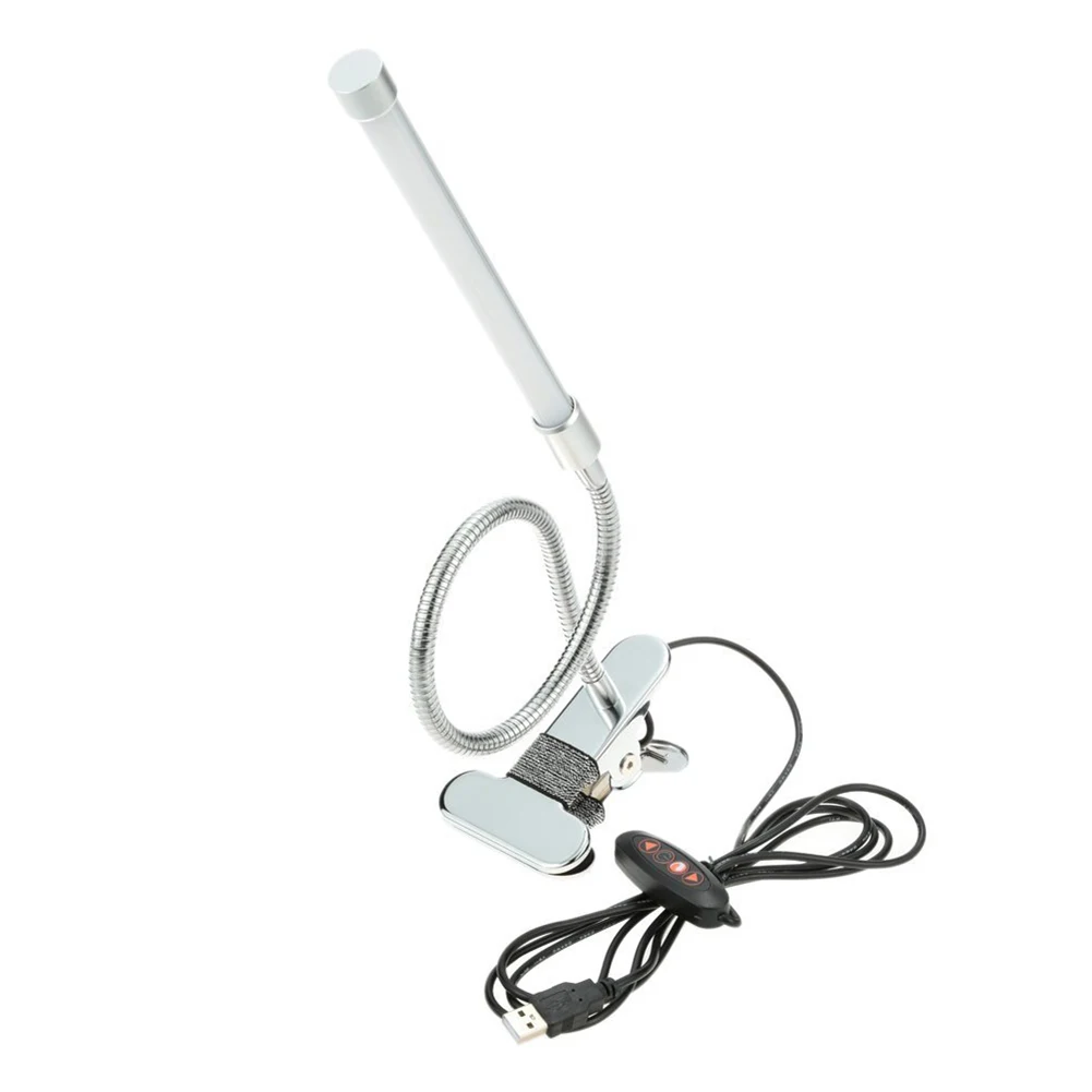 10W 36 LEDs 10-level Dimmable Eye Protection LED Adjustable Clamp Clip Light Table Desk Reading Lamp 3 Lighting Colors USB Power