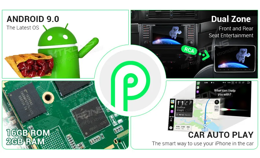 Top 7" Quad-Core 1.5GHz CPU Android 9.0 Pie OS Car DVD Multimedia GPS Radio for BMW E39 M5 1999-2003 & E39 1995-2003 & E38 1994-2001 2