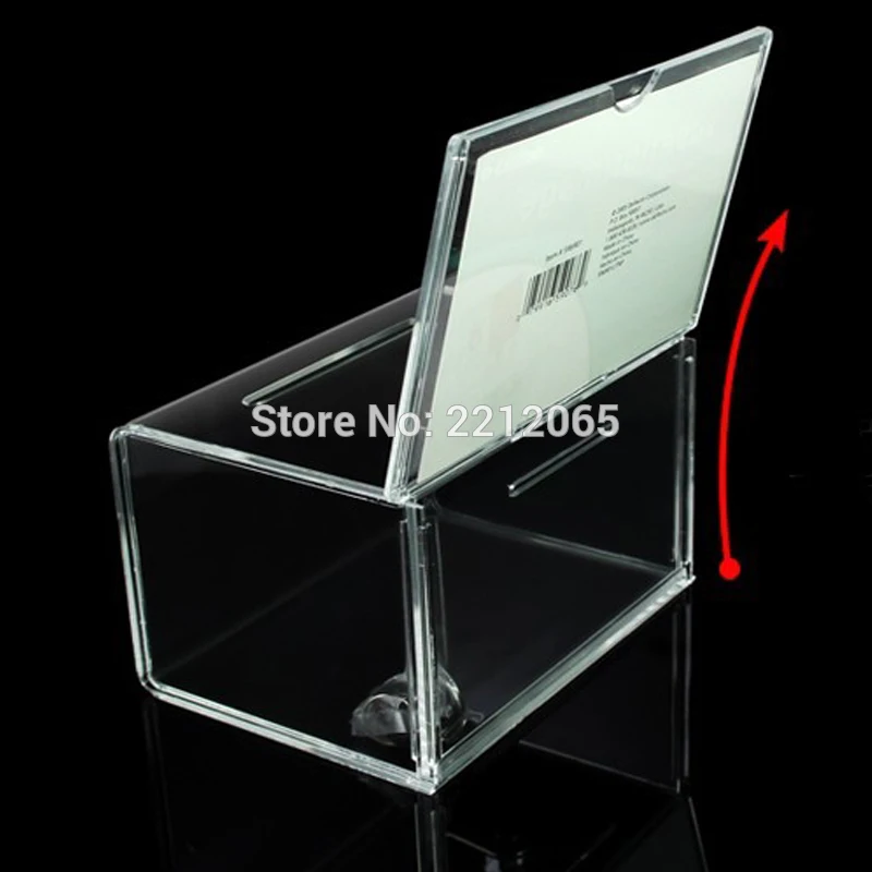 Counter Acrylic Donation Collection BoxPerspex Charity Fundraising Box with Key 