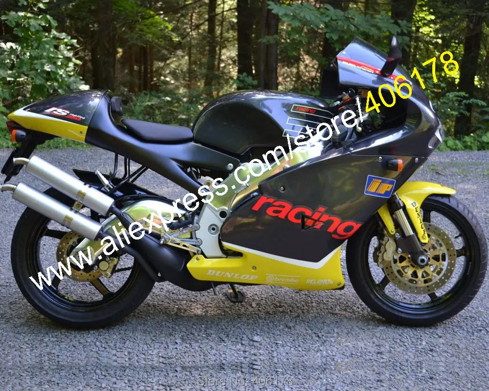Мотоцикл Запчасти для Aprilia RS250 1998 1999 2000 2001 2002 RS 250 98 99 00 01 02 желтый черный послепродажного обтекатель комплект