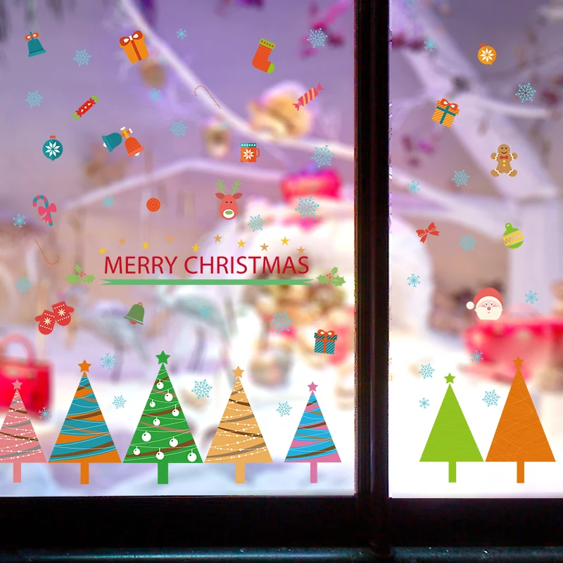 

SK7074 Christmas Tree Skirting Wall Sticker Children's Room Kindergarten Window Sticker Mural For Kids Room Cartoon Wall Decal