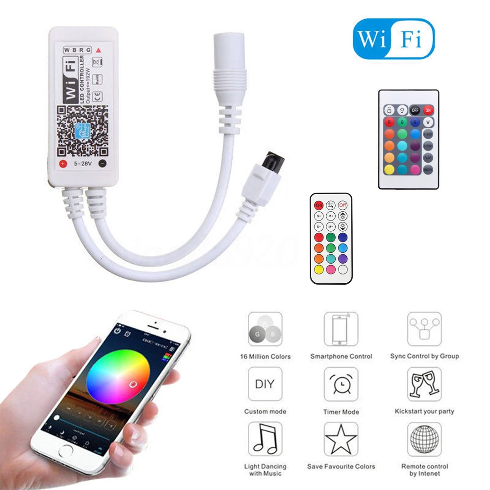 Магия Wi-Fi светодиодный контроллер беспроводной RGB RGBW iOS приложение для Android Смартфон пульт дистанционного управления 12 В 24 В для 3528 5050 Светодиодные ленты свет