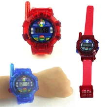 2PCS Walkie Talkie Toys for Children Spy Wrist Watch Walkie Talkie Kids Electronics Gadget Toys 2 Way Radios Red & Blue
