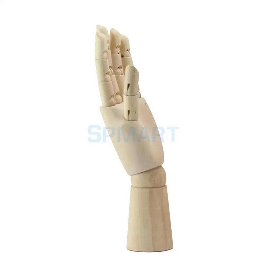 18cm Jointed Wooden Hand Mannequin Hand Artist Sketching Manikin Aid Jewelry Stand Watch Rack Window Display Photography Props