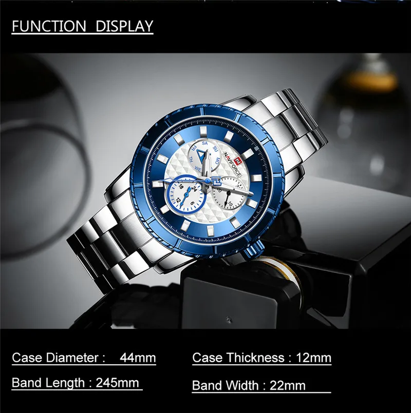 Relogio Masculino NAVIFORCE мужские часы лучший бренд класса люкс спортивные водонепроницаемые военные наручные часы стальной ремешок кварцевые мужские часы 9145