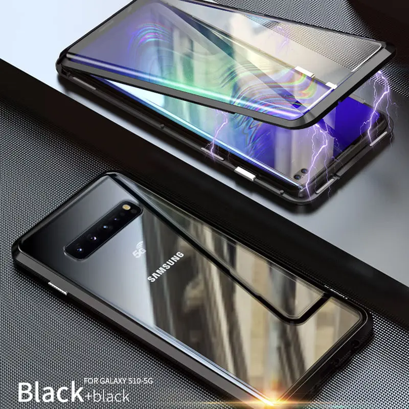 Full Black 360 Полный корпус защитный чехол для samsung Galaxy S10 S9 S8 Plus Note 9 8 Магнитный бампер Оболочка Чехол для samsung S10 5G чехол s On - Цвет: Full Black