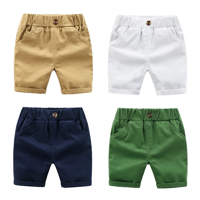 

DE PEACH Children Summer Shorts Cotton Shorts For Boys Girls Kids Solid Color Shorts Elastic Waist Pants Baby Clothing
