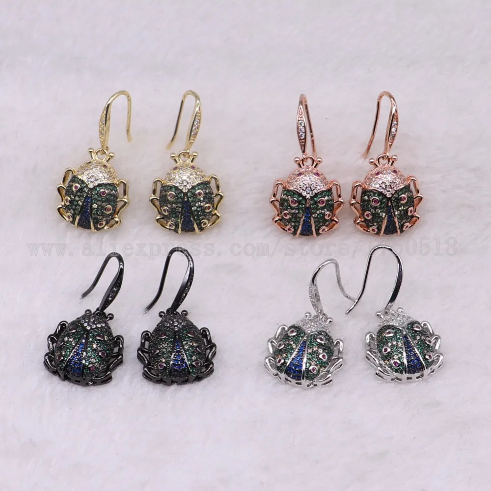 3 pairs fashion bug earrings bugs insects earrings bee pets mix colors hbugs earrings druzy drop